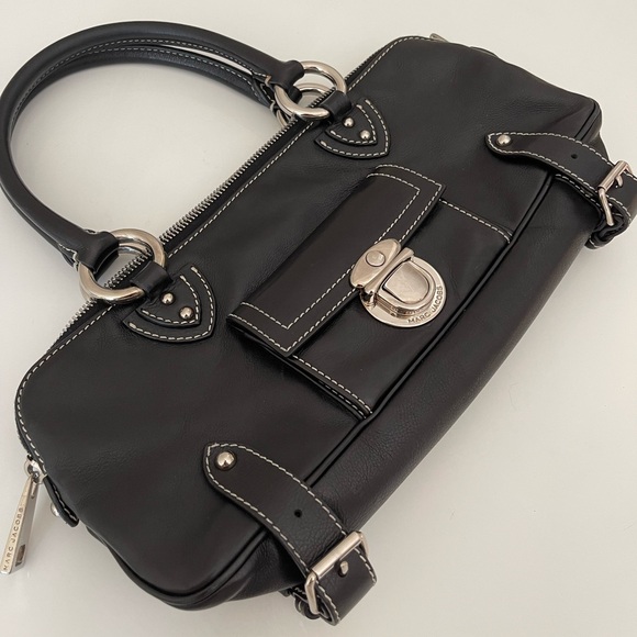 Marc Jacobs Daria Leather Shoulder Bag- Black & Silver - Picture 5 of 15